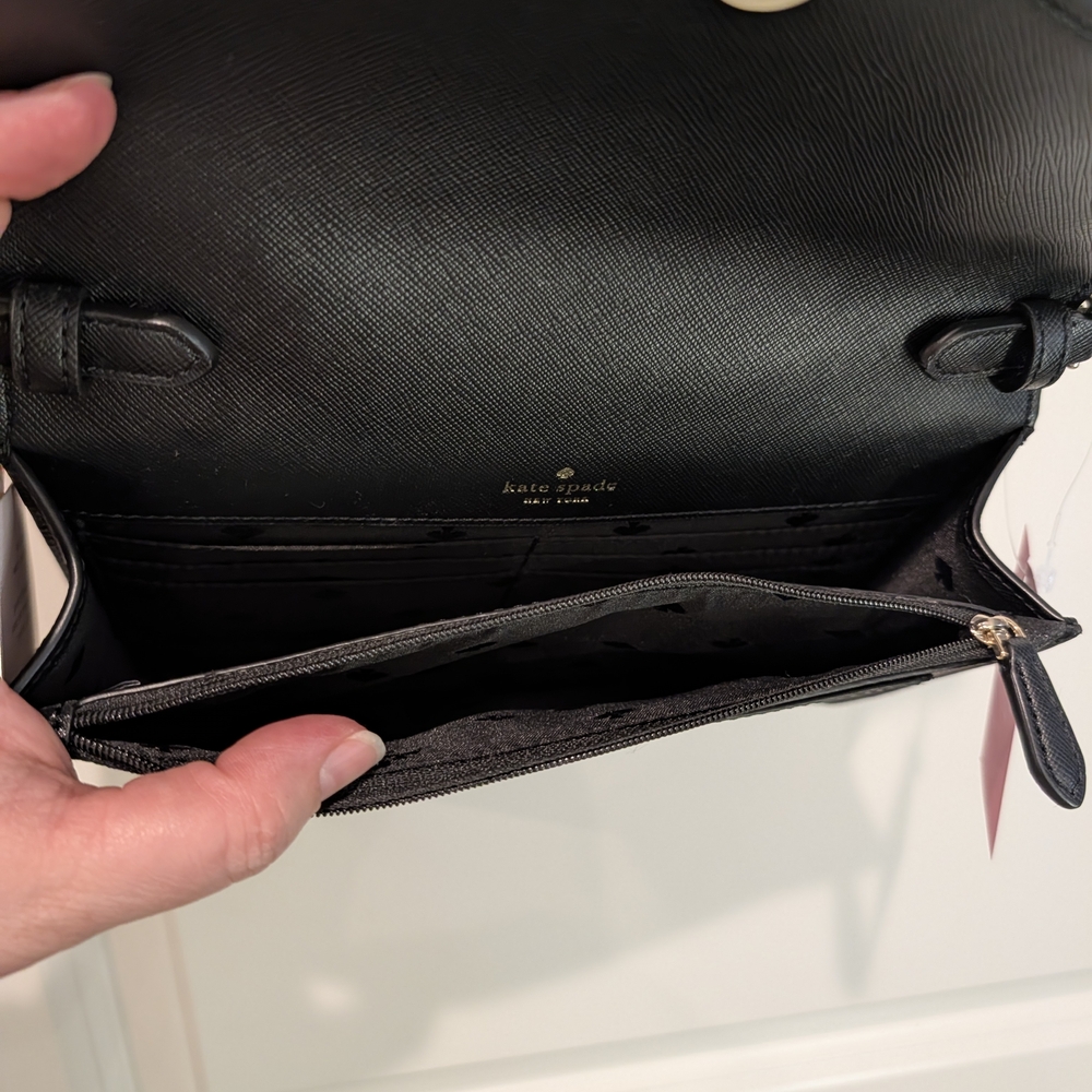 π SALE π NWT Kate Spade Tinsel Flap Crossbody Convertible Clutch Glitter - Picture 10 of 16